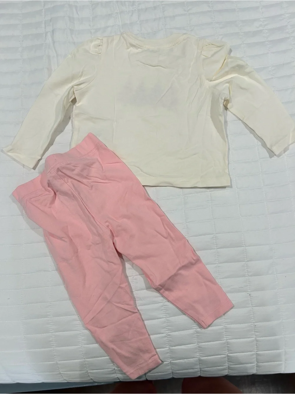 Crewcuts Girls Cream Top with Pink Tree Graphic & Pink Leggings